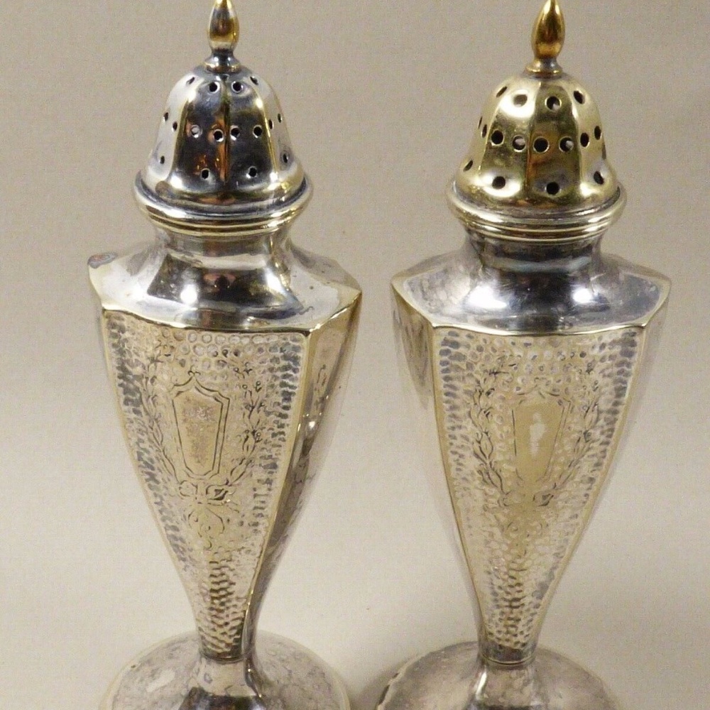 VTG Evans Silver plated Nickel Silver salt & pepper shakers set